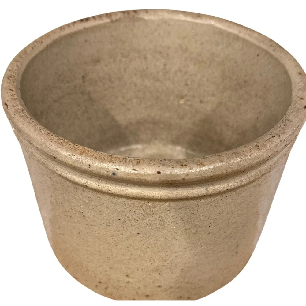 Vintage Style Stoneware Crock Salt Glaze Planter Utensil Holder Beige‎ Farmhouse